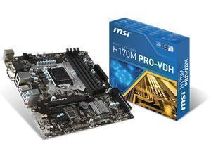 *B-stock manufacturer repaired, signs of use* - MSI H170M PRO-VDH Intel H170 Socket 1151 Micro ATX Motherboard