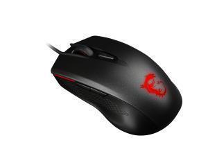 *Ex-display item-90 days warranty*MSI Clutch GM40 BLACK, Wired ambidextrous design GAMING Mouse with RED LED lighting.