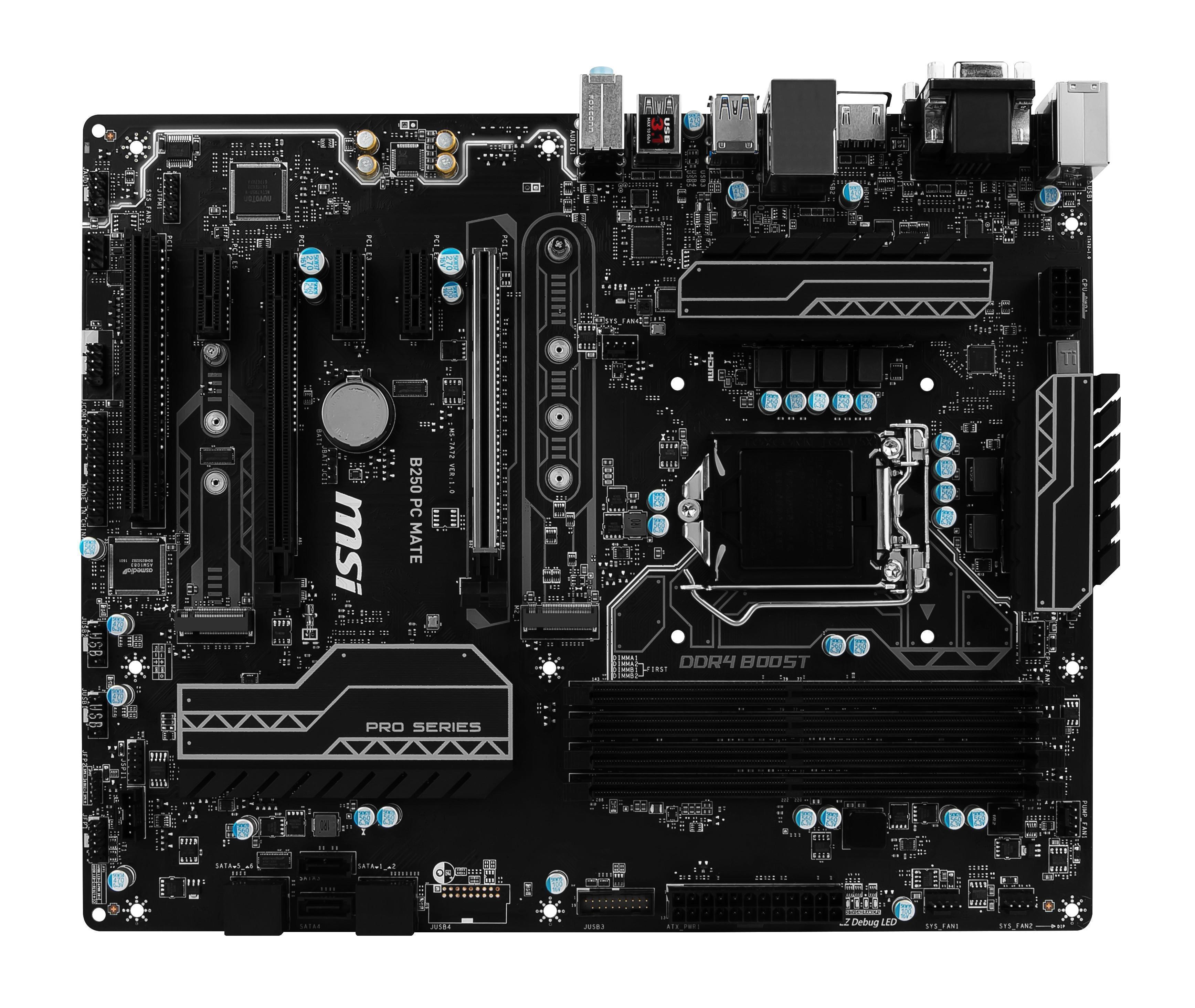 MSI B250 PC MATE Intel B250 Socket 1151 Motherboard | Novatech