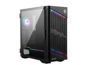 MSI MPG VELOX 100P AIRFLOW Mid-Tower PC Case - E-ATX Motherboard Capacity, Tempered Glass Door, Optimized for Airflow, Mystic Light, Supports 2 x 360mm Radiators & Side Ventilation Configurations