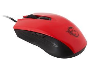 MSI Clutch GM40 RED, Wired ambidextrous design GAMING Mouse with RED LED lighting.
