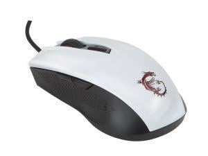 MSI Clutch GM40 WHITE, Wired ambidextrous design GAMING Mouse with RED LED lighting.