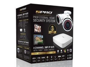 SPRO BOX3 CCTV Kit - 4 Channel 3MP IP CCTV NVR, 1TB HDD, 2 x 3MP IR Bullet Cameras, 2 x 20m CAT5e Cables