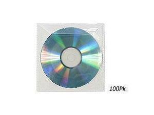 Novatech Plastic DVD Andamp; CD Wallets- 100 Pack 80 micron
