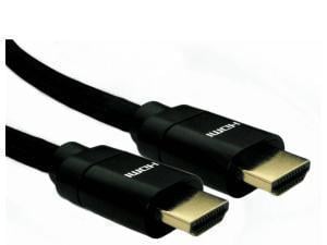 0.5m 8K HDMI cable, Black braid, Black metal hood