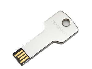 Novatech 16GB USB 2.0 Flash Memory Brushed Steel Key V2