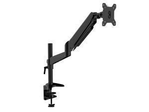 Novatech 15inch-27inch Single Monitor Arm Mount - Clamp/Grommet - Gas Spring - Black