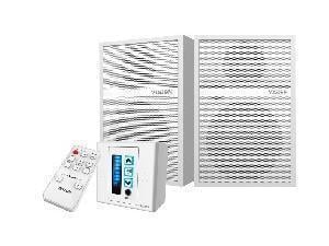 Vision Audio Bundle - 2 x White SP-1700 20W Wall Speakers and Techconnect2 Amplifier