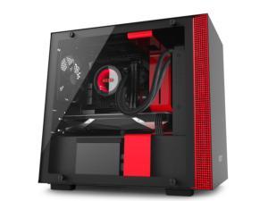 NZXT H200I Matte Black and Red Mini-ITX Tower PC Case