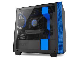NZXT H400 Matte Black and Blue Micro-ATX Tower PC Case