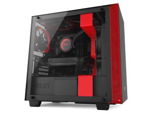 NZXT H400 Matte Black and Red Micro-ATX Tower PC Case