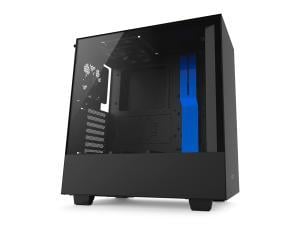 NZXT H500 Matte Black and Blue Compact Mid-Tower Case with Tempered Glass