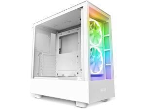 NZXT H5 Elite - CC-H51EW-01 - ATX Mid Tower PC Gaming Case - Front I/O USB Type-C Port - Quick-Release Tempered Glass Side Panel - White