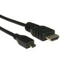 Cables Direct HDMI to Micro HDMI Cable 2m HDMI A to Micro HDMI D Cable
