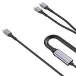 Dual USB-C Charging Cable with Intelligent Power Distribution 1.8m