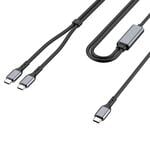 Dual USB-C Charging Cable with Intelligent Power Distribution 1.8m