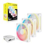 Corsair iCUE LINK LX120-R RGB 120mm PWM Reverse Fans Starter Kit - White