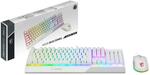 MSI VIGOR GK30 COMBO WHITE UK RGB MEMchanical Gaming Keyboard plus Clutch GM11 Gaming Mouse