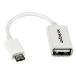 Startech White Micro USB Male to USB Female OTG host cable 5inch