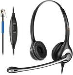 Wantek Telephone Headset RJ9 Binaural with Noise Cancelling Microphone, Corded Call Center Phone Headsets For Cisco 7940 7942 7960 7971 Office IP Phones Plantronics