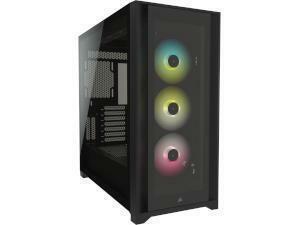 CORSAIR 5000X iCue Black Tempered Glass RGB Gaming Case - Mid Tower                                                                                                  