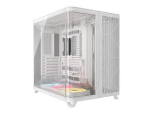 Corsair AIR 5400 LX-R RGB iCUE LINK Triple Chamber Mid-Tower PC Case - White