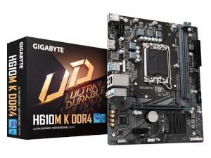 GIGABYTE H610M K DDR4 Intel H610 Chipset Socket 1700 Micro ATX Motherboard                                                                                         