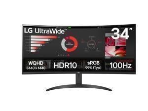 LG Ultrawide 34WR50QK-B 34inch Class UWQHD Curved Screen LCD Monitor - 21:9 - Black                                                                                     