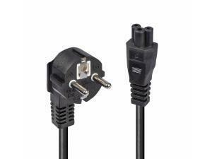 Lindy 2m Schuko 2 Pin Plug To IEC C5 Power Cable, Black