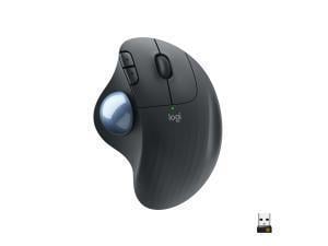 Logitech ERGO M575 Mouse - Bluetooth - USB - Optical - 5 Button(s) - Graphite - Wireless - 2.40 GHz - 2000 dpi - Scroll Wheel, Trackball