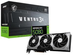 MSI NVIDIA GeForce RTX 5080 Ventus 3X OC 16GB GDDR7 Graphics Card
