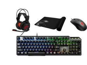 MSI Bundle - GK50 Elite Mechanical keyboard, GM41 Gaming Mouse, DS502 7.1 Gaming Headset, GD70 Pro Gaming Mousepad                                                   
