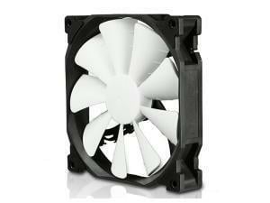 Novatech Black Case Fan - 140mm 3 pin - White Fan Blades OEM No Screws                                                                                               