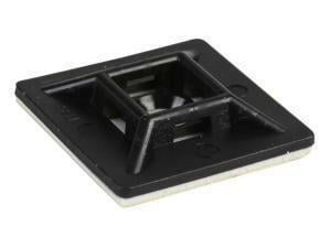 Adhesive Cable Tie Base in Black 28mm x 28mm 100pack                                                                                                                 