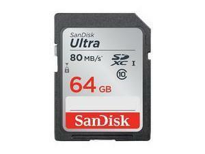 SanDisk Ultra 64 GB SDXC - Class 10/UHS-I - 80 MB/s Read - 10 MB/s Write