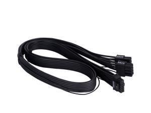 SilverStone 55cm 2 x EPS 8 pin (PSU) to 12+4 pin (GPU) 12VHPWR PCIe Gen5 cable for use with HELA 2050R PSU