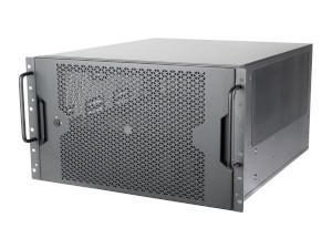 Silverstone 6U 12-Bay Rackmount Chassis equipped with dual PSU compatibility, triple 360mm radiator support