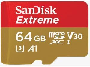 Sandisk Extreme 64GB MicroSDHC Class 3 Memory Card