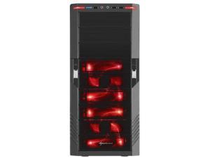 Sharkoon T9 Value Mid Tower case, Black/Red, Windowed