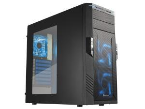 Sharkoon T28 Mid Tower case, Black and Blue, Windowed