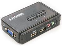 Edimax EK-UAK2 2-Port USB KVM switch with 2 3-in-1 Cables and Audio Feature