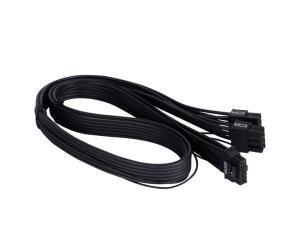 SilverStone 55cm 2 x EPS 8 pin PSU to 12plus4 pin GPU 12VHPWR PCIe Gen5 cable for use with HELA 2050R PSU