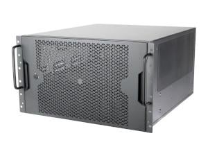 Silverstone 6U 12-Bay Rackmount Chassis equipped with dual PSU compatibility, triple 360mm radiator support