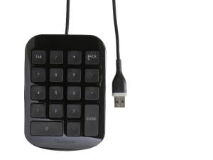 Targus USB Wire Numeric Keypad for Laptop Desktop Computer PC, Palm Size (AKP10EU), Black
